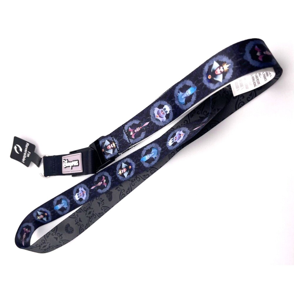 Disney Parks Pins The Villains Reversible Lanyard Ursula Hades Jafar Evil Queen